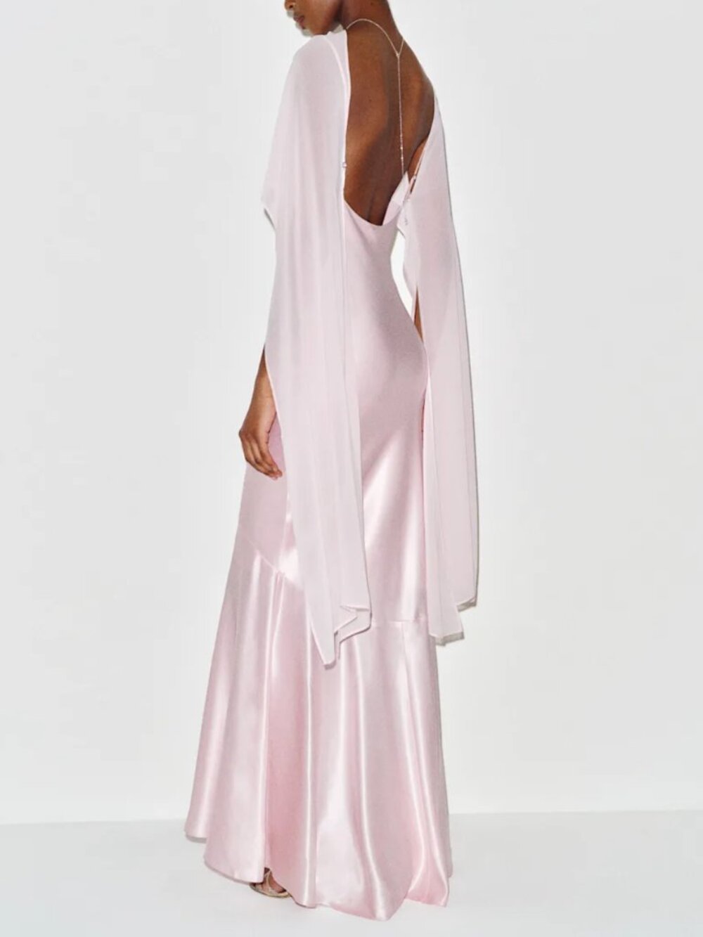 NWT Reformation Tiffani Silk Maxi Dress Gown US2 Cherry Blossom Pink - Picture 3 of 12
